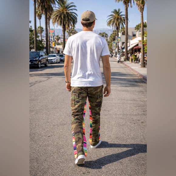 MNML Serape Bootcut Cargo Pants Camo Size 32 Y2K 2000s Streetwear Skater NWT